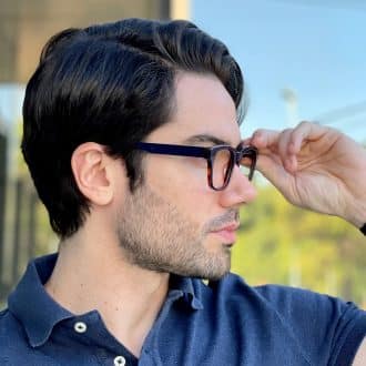 safine com br oculos de grau masculino retangular azul dylan 2