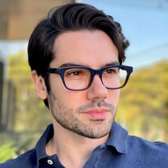 safine com br oculos de grau masculino retangular azul dylan