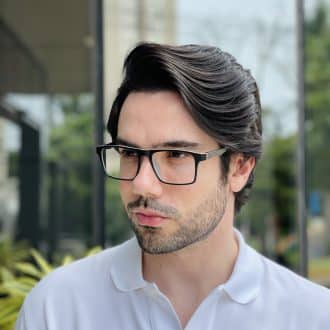 safine com br oculos de grau masculino retangular preto e cinza robert 1