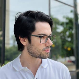 safine com br oculos de grau masculino retangular preto e cinza robert