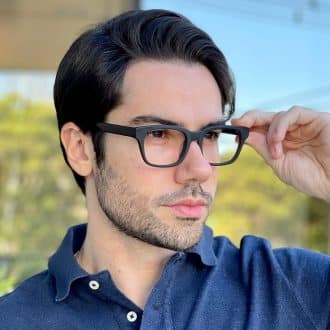 safine com br oculos de grau masculino retangular preto fosco dylan 2