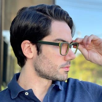 safine com br oculos de grau masculino retangular verde dylan