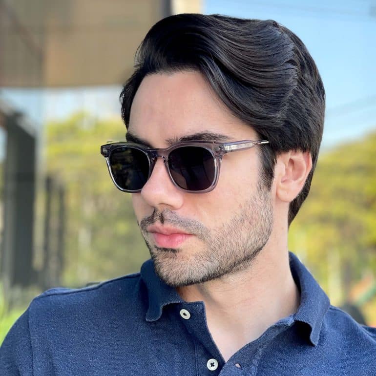 safine com br oculos de sol masculino quadrado cinza icaro