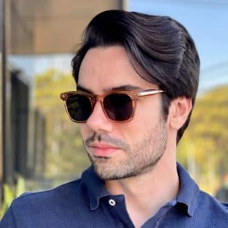 safine com br oculos de sol masculino quadrado marrom icaro