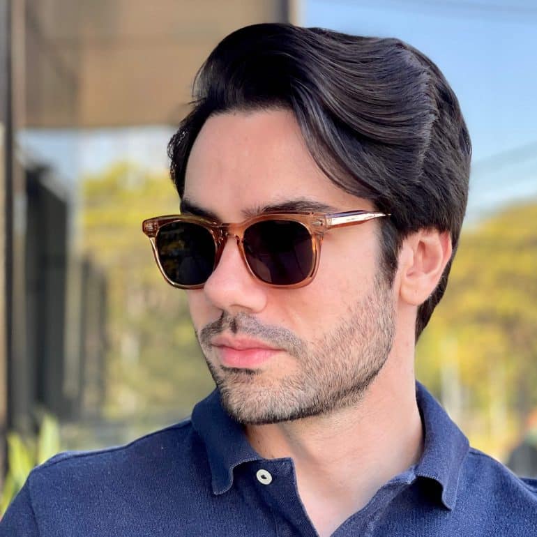 safine com br oculos de sol masculino quadrado marrom icaro