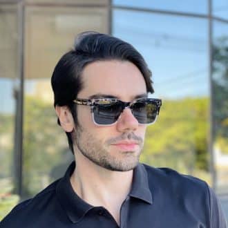 safine com br oculos de sol masculino quadrado preto transparente enzo