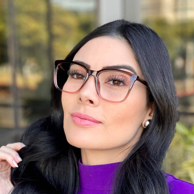 safine com br oculos feminino 2 em 1 clip on quadrado marrom e rosa amalia 7