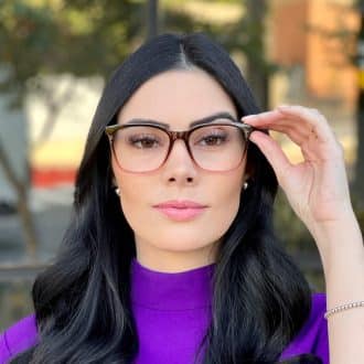 safine com br oculos feminino 2 em 1 clip on quadrado marrom e rosa amalia 8