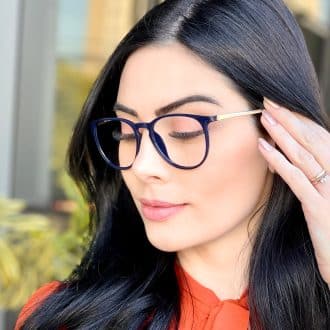 safine com br oculos 3 em 1 clip on feminino redondo azul elis 7