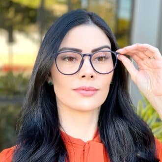 safine com br oculos 3 em 1 clip on feminino redondo azul elis 8
