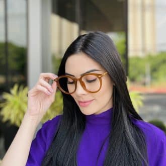 safine com br oculos de grau feminino redondo caramelo beth 3