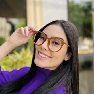 safine com br oculos de grau feminino redondo caramelo beth