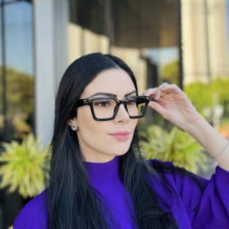 safine com br oculos de grau feminino retangular preto emily 4