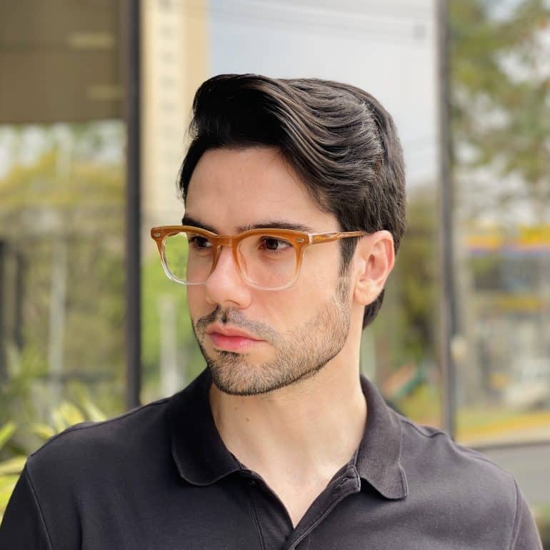 safine com br oculos de grau masculino quadrado marrom degrade julio 1