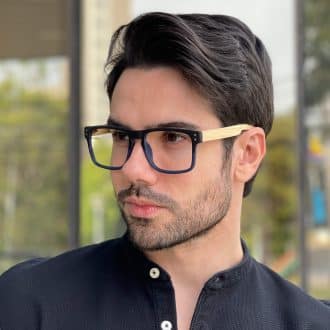 safine com br oculos de grau masculino quadrado preto e azul cristiano 2