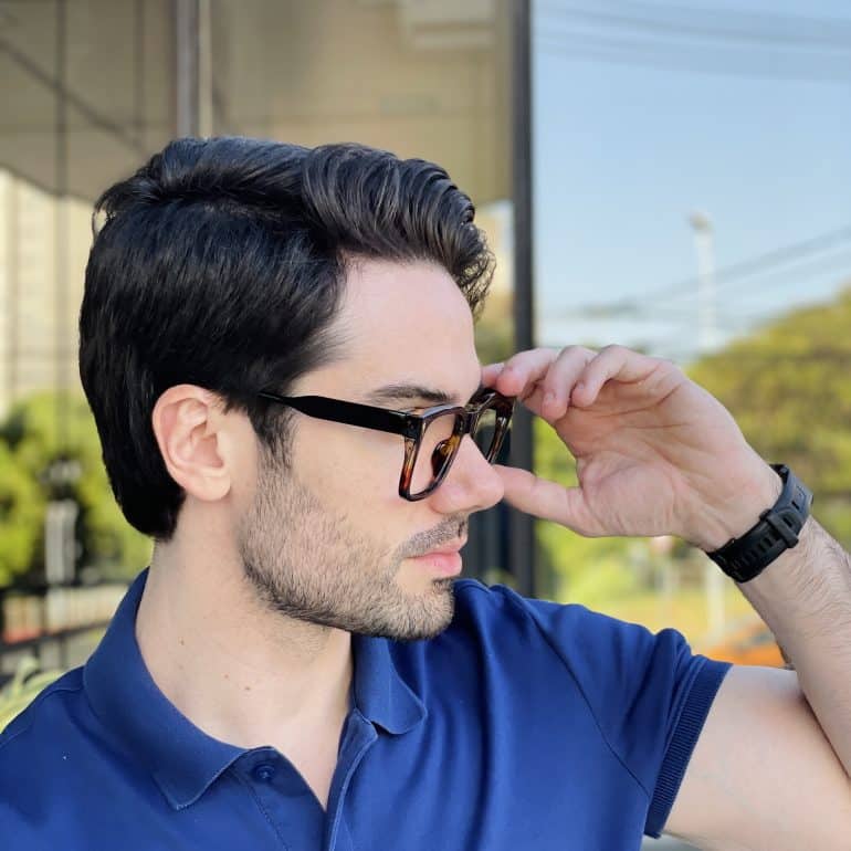 safine com br oculos de grau masculino quadrado preto e tartaruga enzo 2