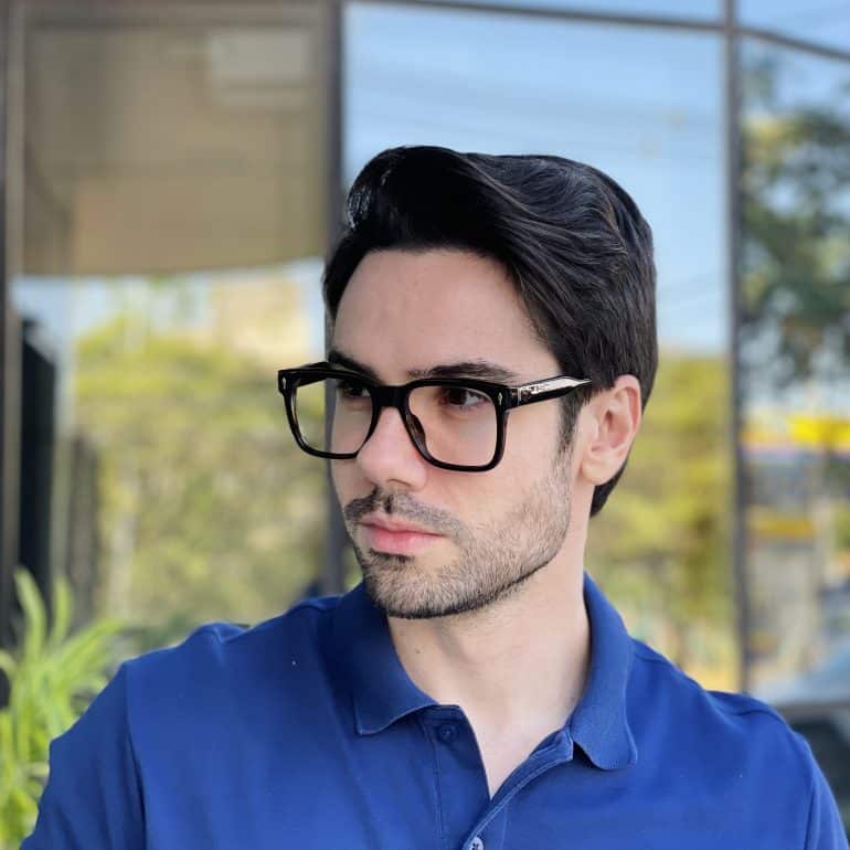 safine com br oculos de grau masculino quadrado preto e tartaruga enzo 3