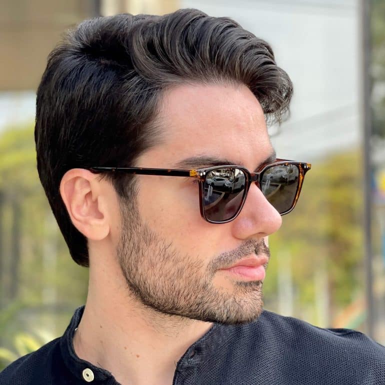 safine com br oculos de sol masculino quadrado tartaruga emanuel