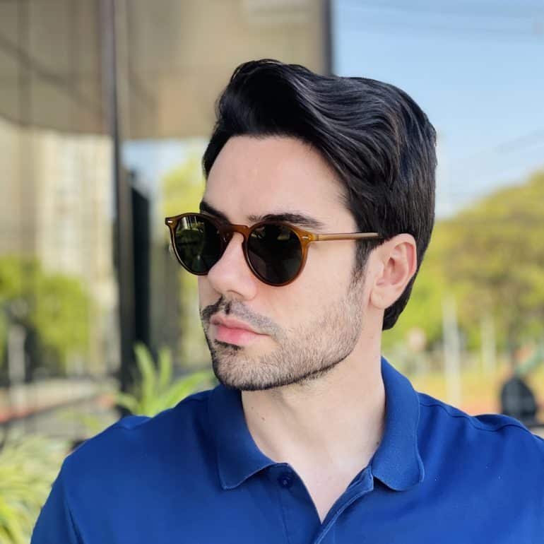 safine com br oculos de sol masculino redondo marrom julian 1