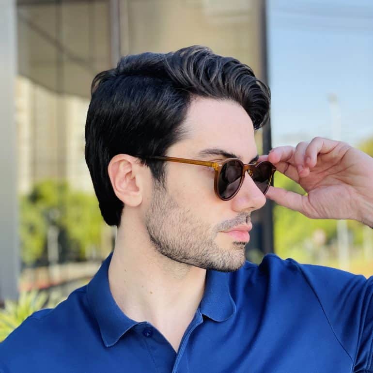 safine com br oculos de sol masculino redondo marrom julian 2