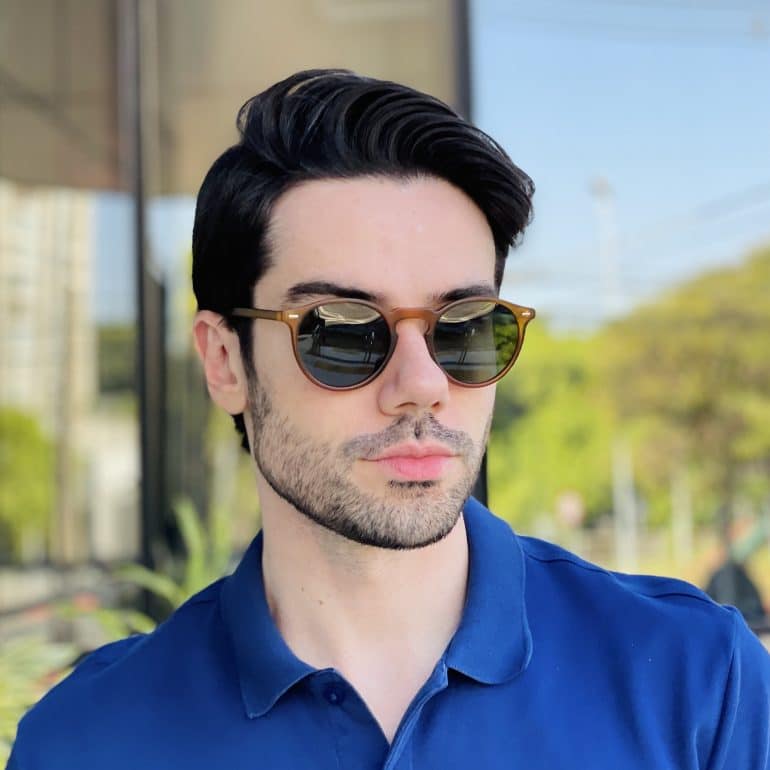 safine com br oculos de sol masculino redondo marrom julian