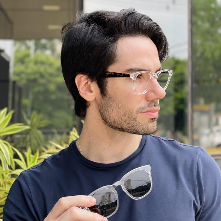 safine com br oculos 2 em 1 clip on masculino quadrado transparente bruno 1