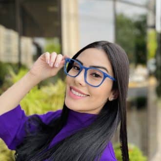 safine com br oculos de grau feminino quadrado azul tania
