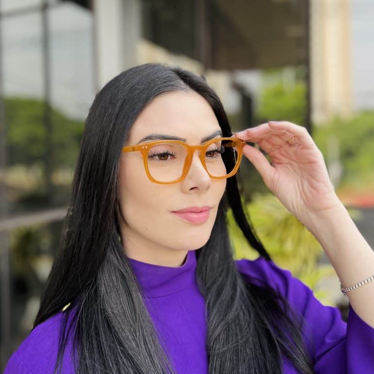 safine com br oculos de grau feminino quadrado caramelo tania 3
