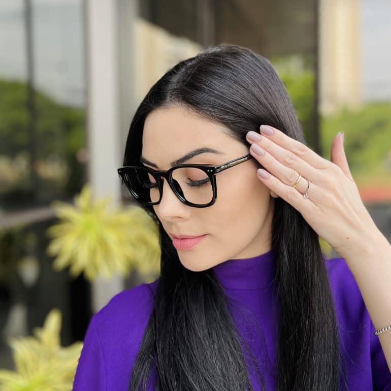 safine com br oculos de grau feminino quadrado preto tania 2