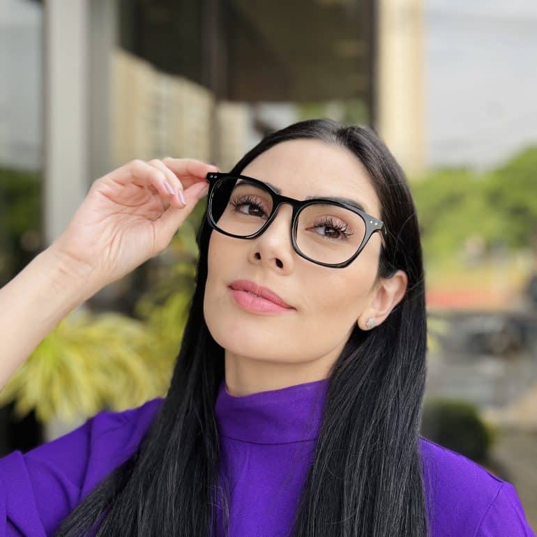 safine com br oculos de grau feminino quadrado preto tania 3