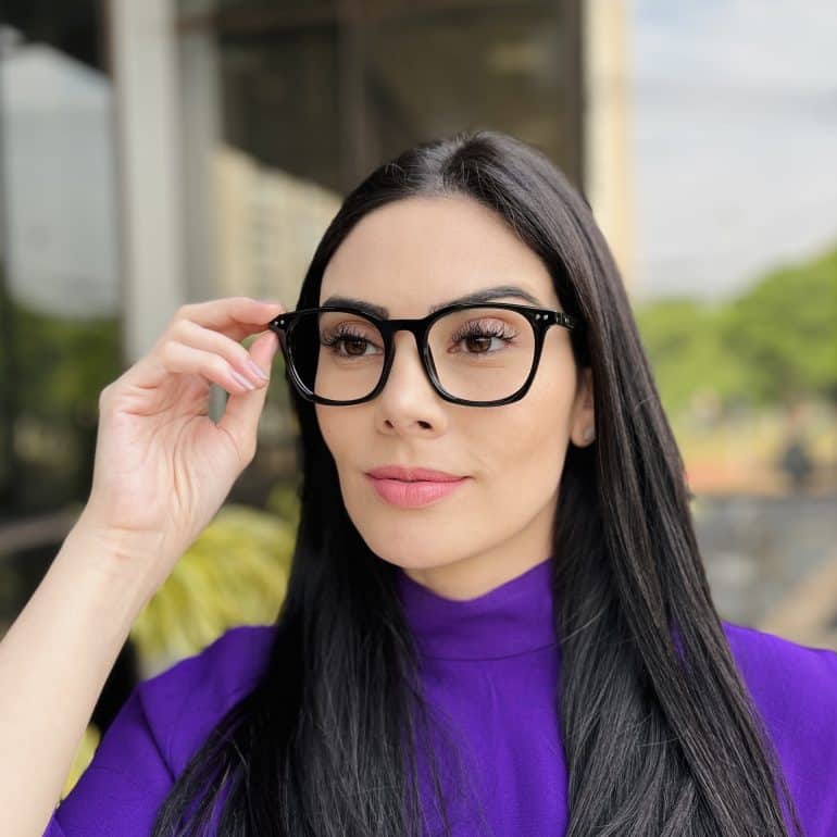safine com br oculos de grau feminino quadrado preto tania 4