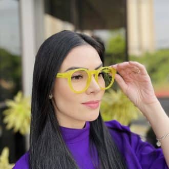 safine com br oculos de grau feminino redondo verde neon lais 1