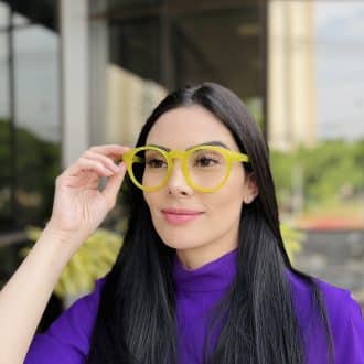 safine com br oculos de grau feminino redondo verde neon lais 4