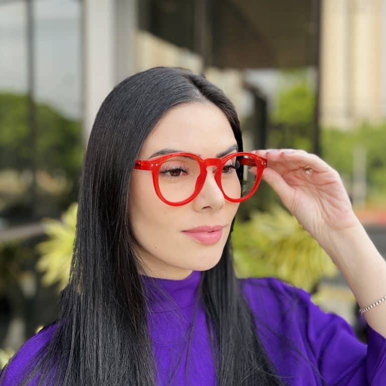 safine com br oculos de grau feminino redondo vermelho lais 1