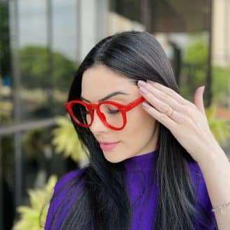 safine com br oculos de grau feminino redondo vermelho lais 2
