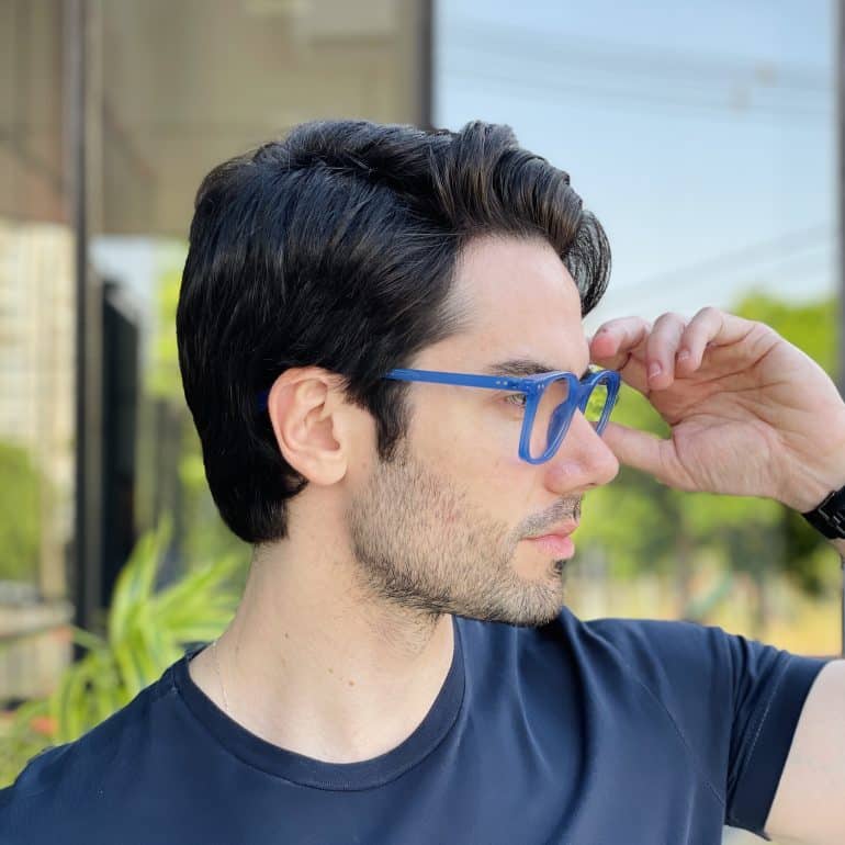 safine com br oculos de grau masculino quadrado azul ivo 2