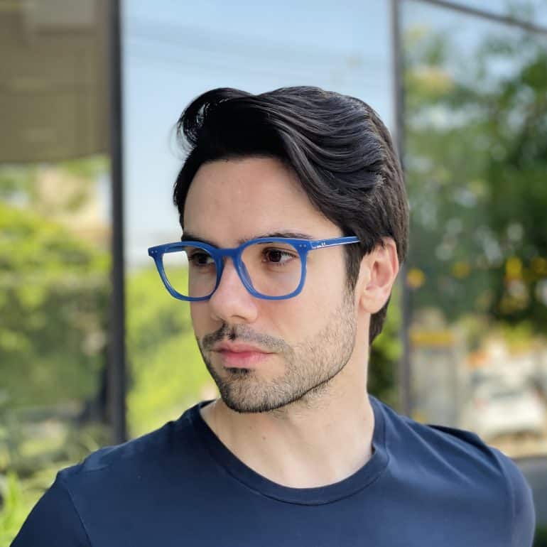 safine com br oculos de grau masculino quadrado azul ivo 3