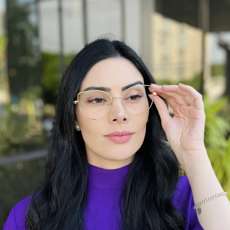 safine com br oculos de grau feminino gatinho dourado e rosa anna 1
