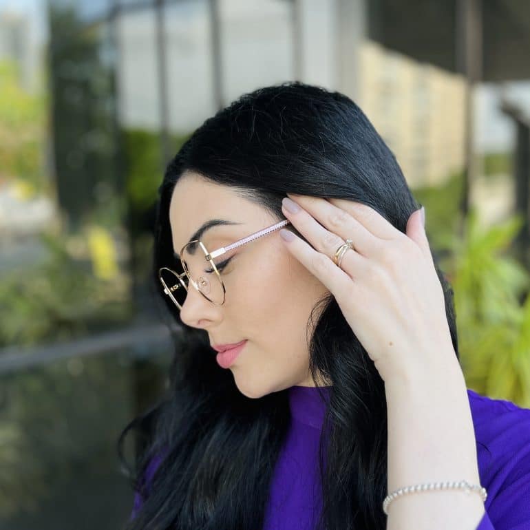 safine com br oculos de grau feminino gatinho dourado e rosa anna 2