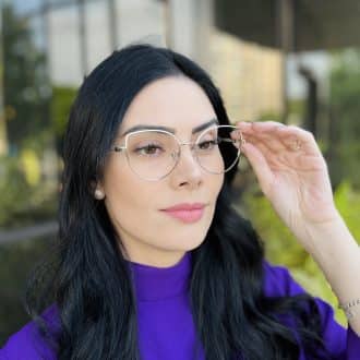 safine com br oculos de grau feminino gatinho prata e branco anna 1