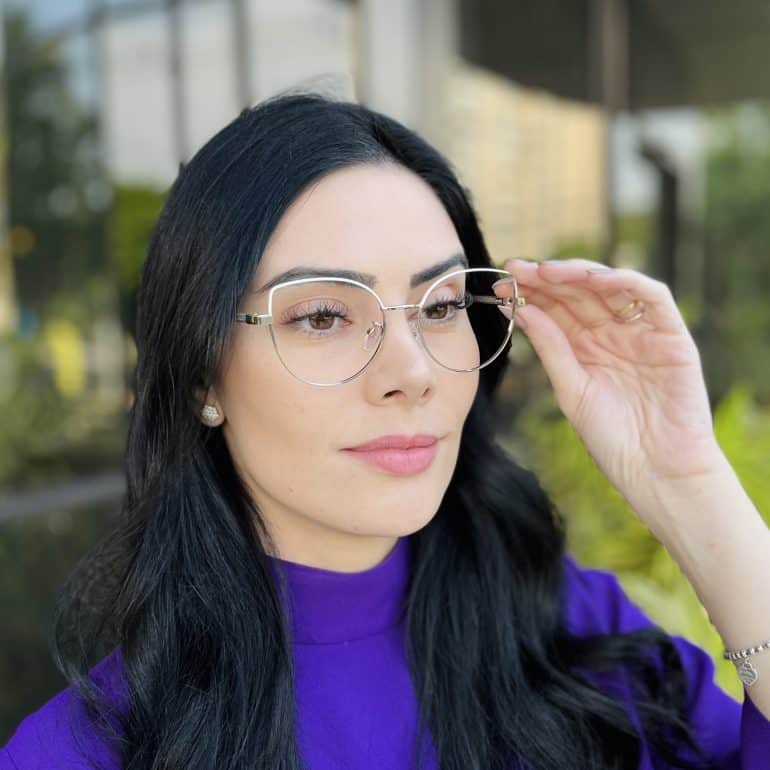 safine com br oculos de grau feminino gatinho prata e branco anna 1