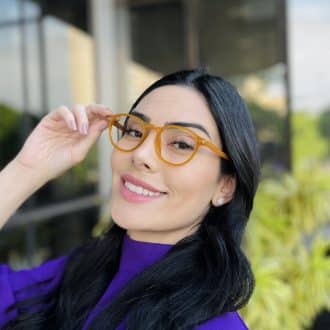 safine com br oculos de grau feminino redondo caramelo ariele