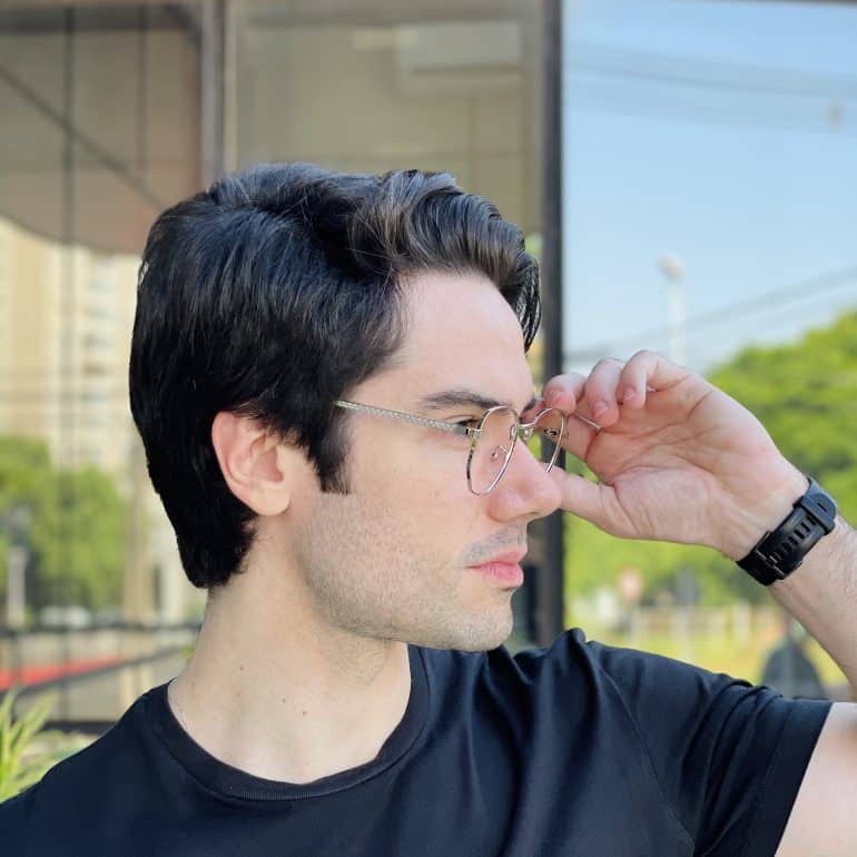 safine com br oculos de grau masculino hexagonal prata evandro 2