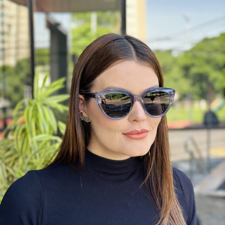 safine com br oculos de sol feminino gatinho azul anita