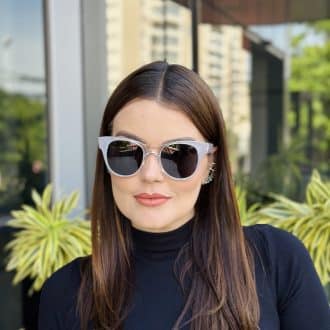 safine com br oculos de sol feminino gatinho cinza transparente adele