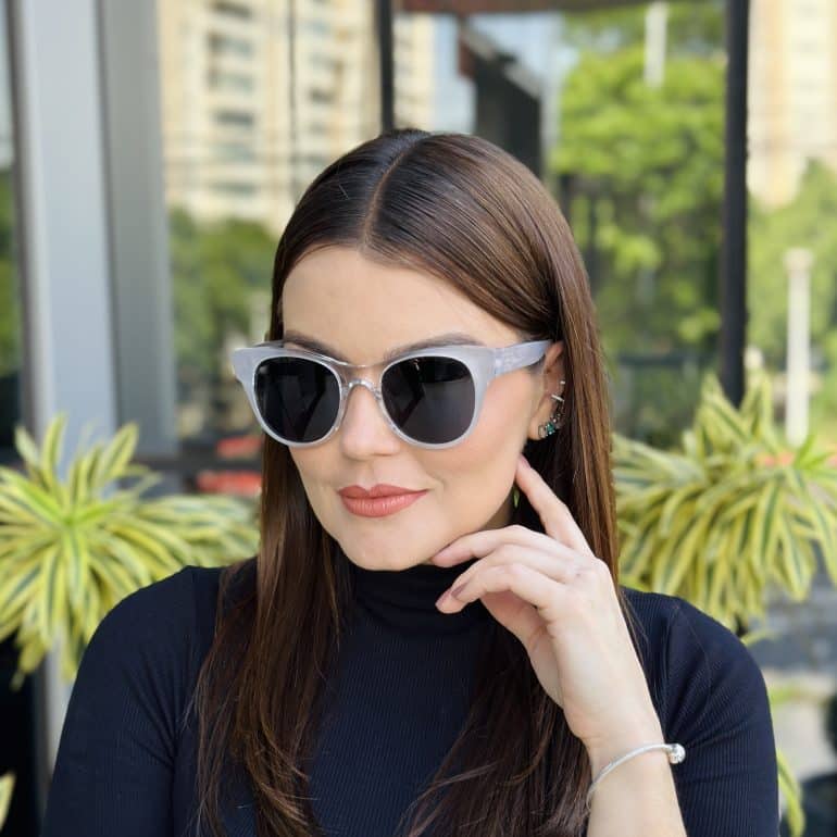 safine com br oculos de sol feminino gatinho cinza transparente adele 4
