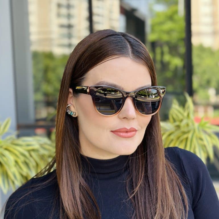safine com br oculos de sol feminino gatinho marrom adele