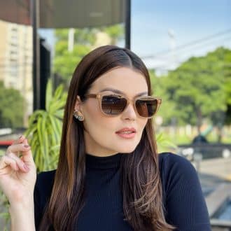 safine com br oculos de sol feminino gatinho marrom dafne