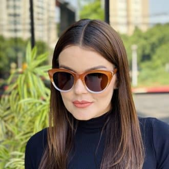 safine com br oculos de sol feminino gatinho marrom degrade anita 3