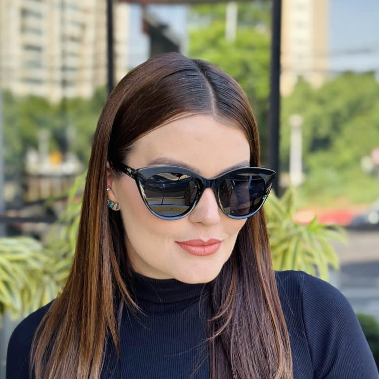 safine com br oculos de sol feminino gatinho preto anita